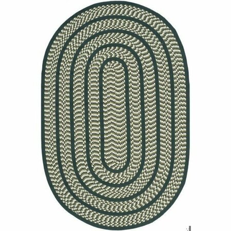 Safavieh Braided Hand Woven Round Rug- Ivory - Dark Green- 6 x 6 ft. BRD401B-6R